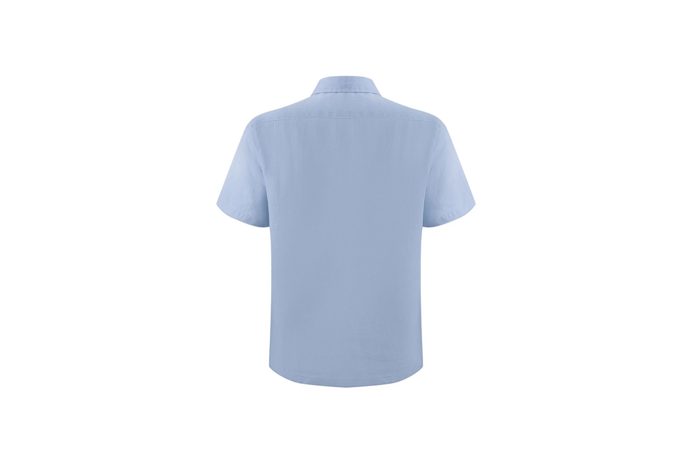 babyblue linen short-sleeve shirt