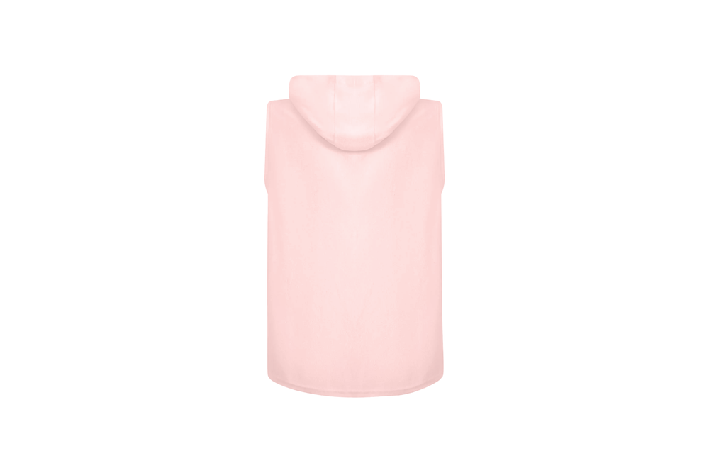 pink sleeveless towel hoodie