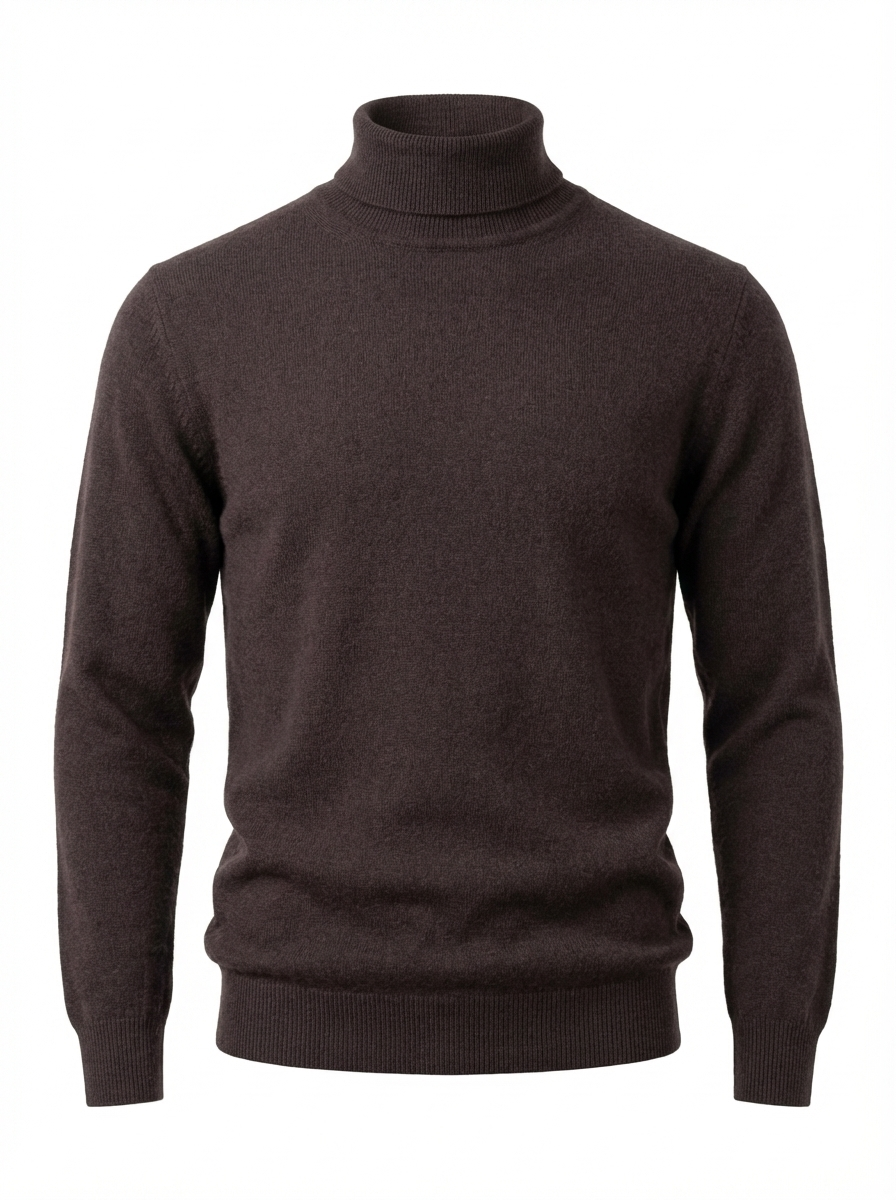 Cashmere High Neck Pullover BROWN