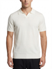 Wool Polo Short Sleeve V Neck With Stitch ( Thin ) CREAM