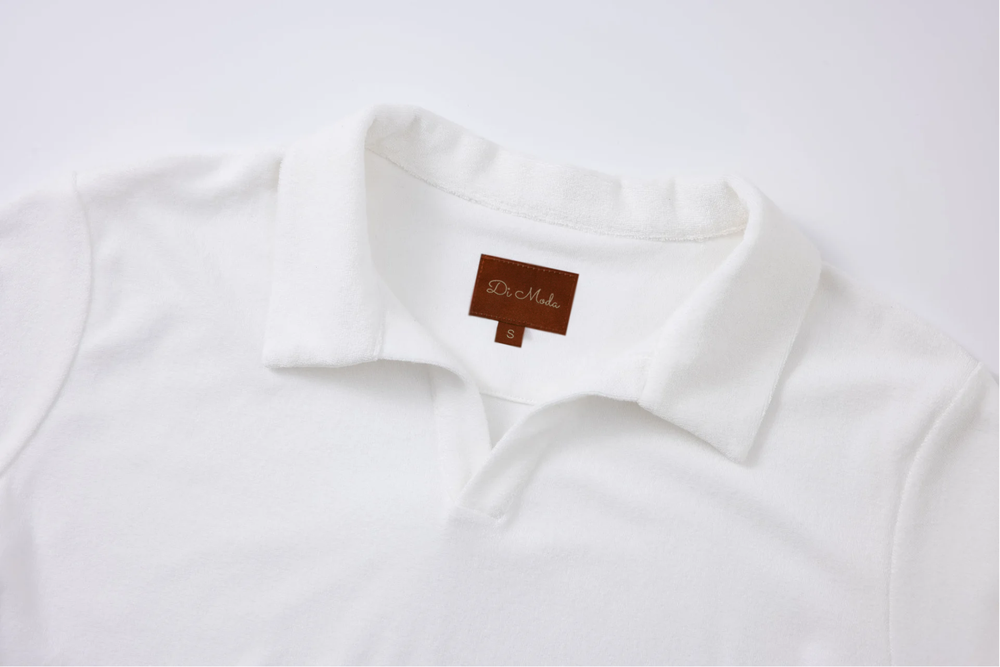 towel polo shirt white