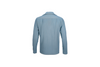 blue v neck long sleeve shirt