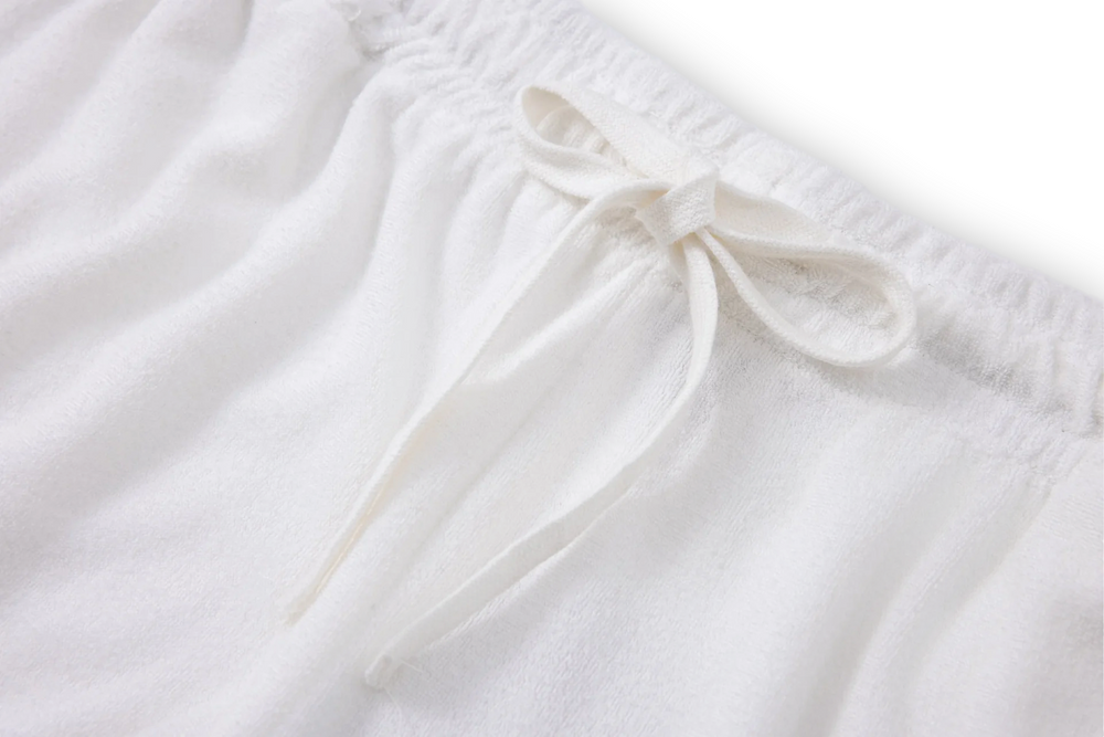 white towel shorts