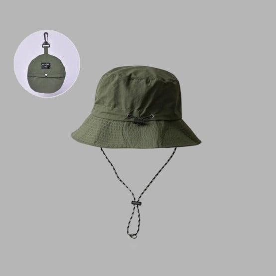 dark green packable outdoor bucket hat