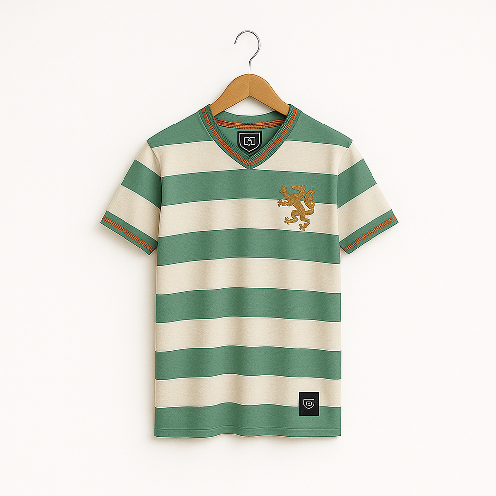 -the clover hooped football town t-shirt