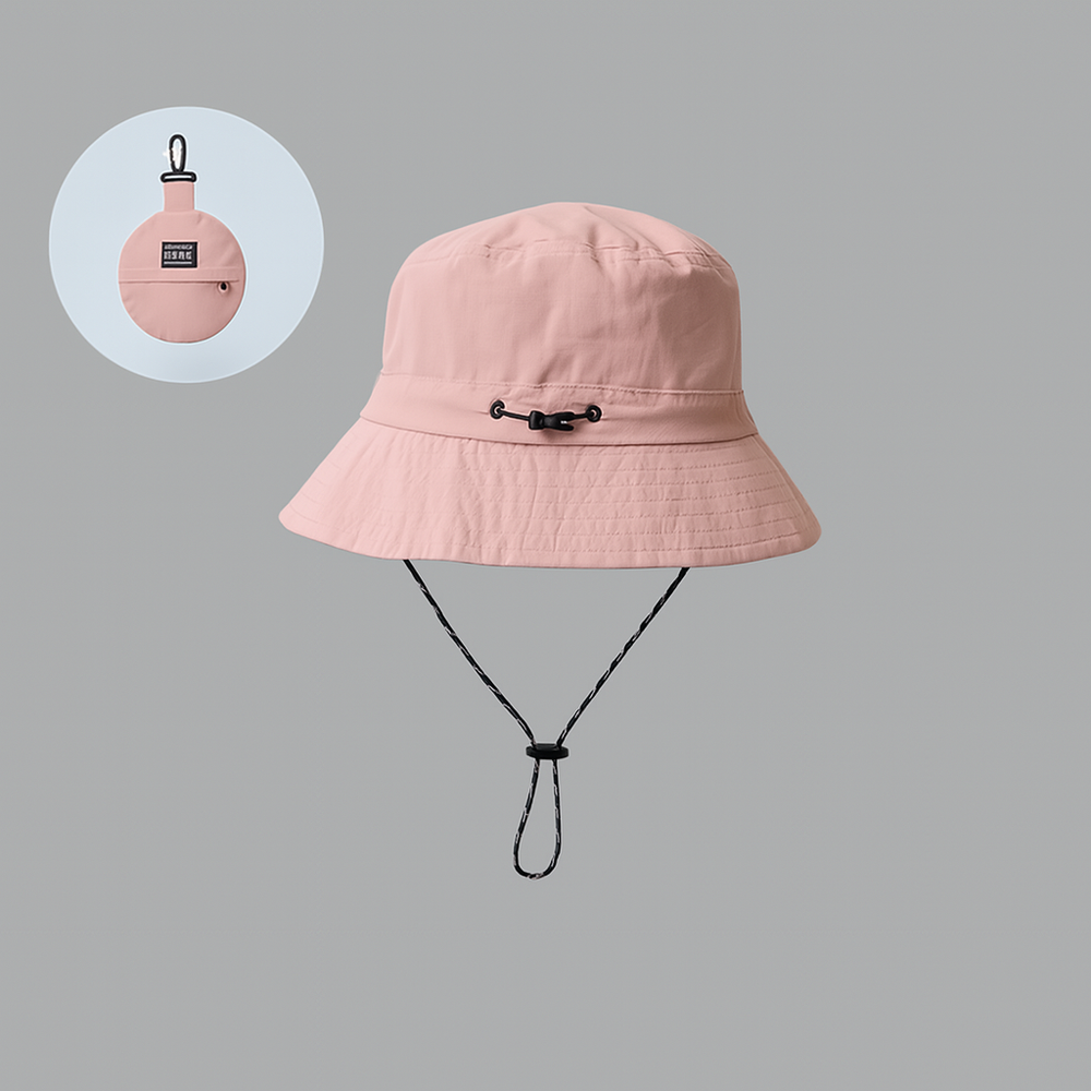 light pink packable outdoor bucket hat