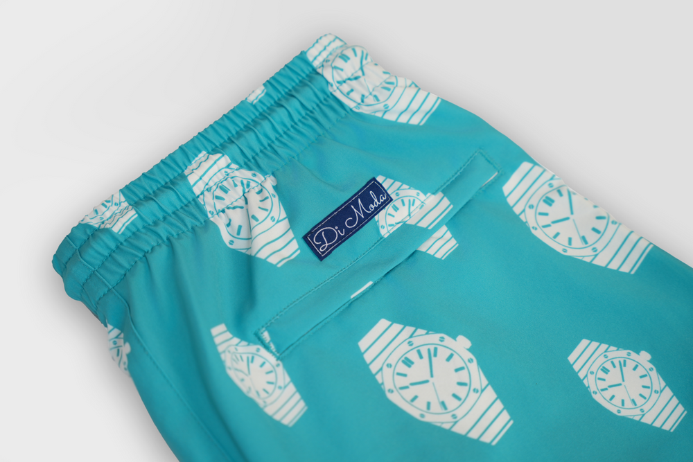 turquoise full watch edition swim shorts