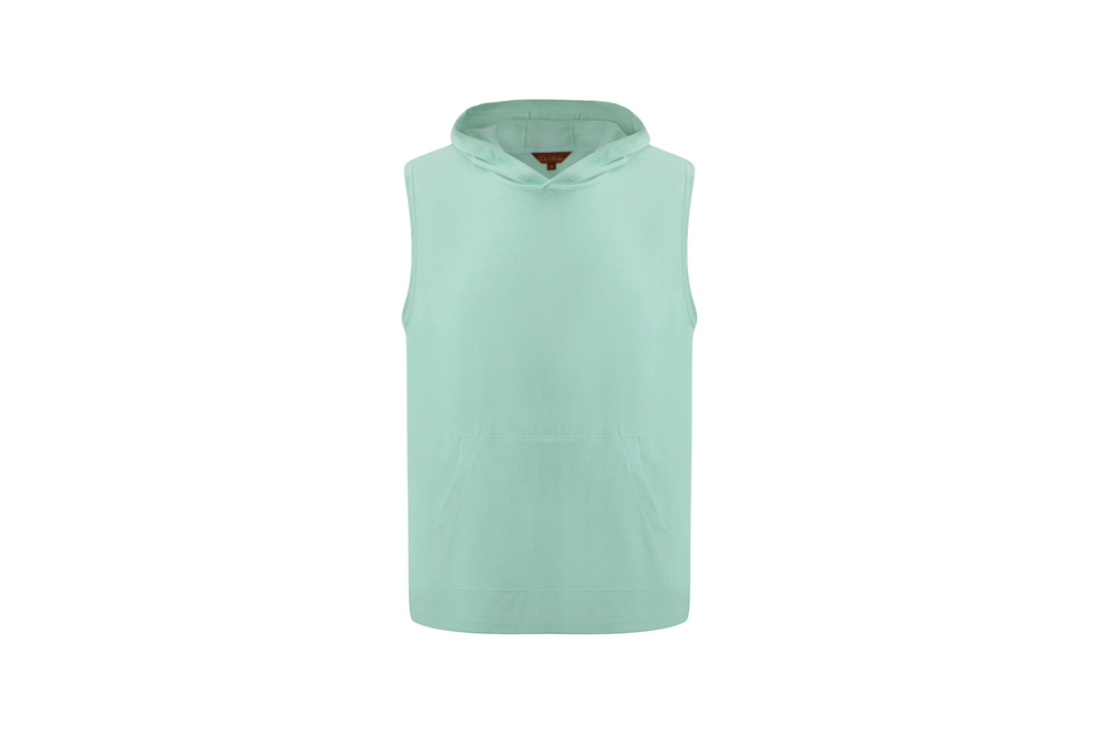 sleeveless towel hoodie – mint green