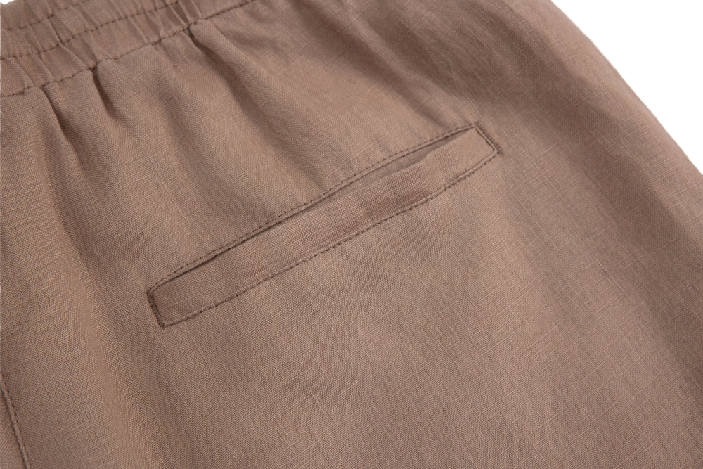 brown linen short