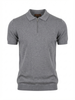 Wool Polo With Zipper Short Sleeve GREY