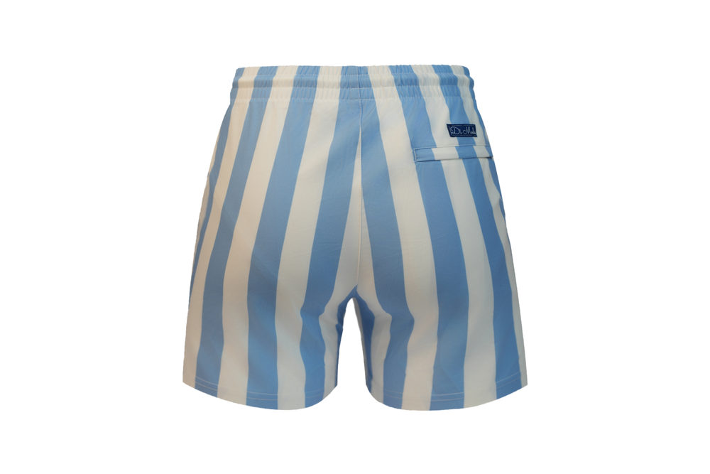 babyblue striped swim shorts