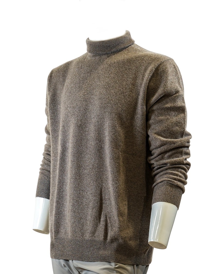 Cashmere High Neck Pullover Camel