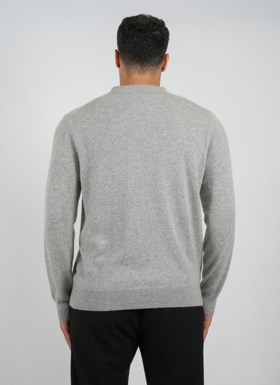 Cashmere Polo Pullover Gray