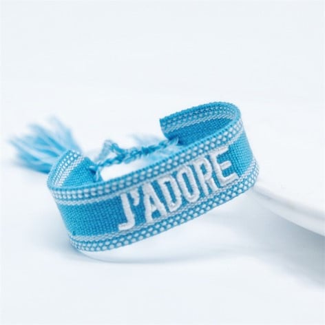 J’ADORE Embroidered Woven Bracelet