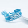 J’ADORE Embroidered Woven Bracelet