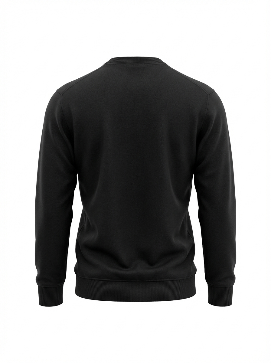 W25 Wool Circle Neck Long Sleeve BLACK
