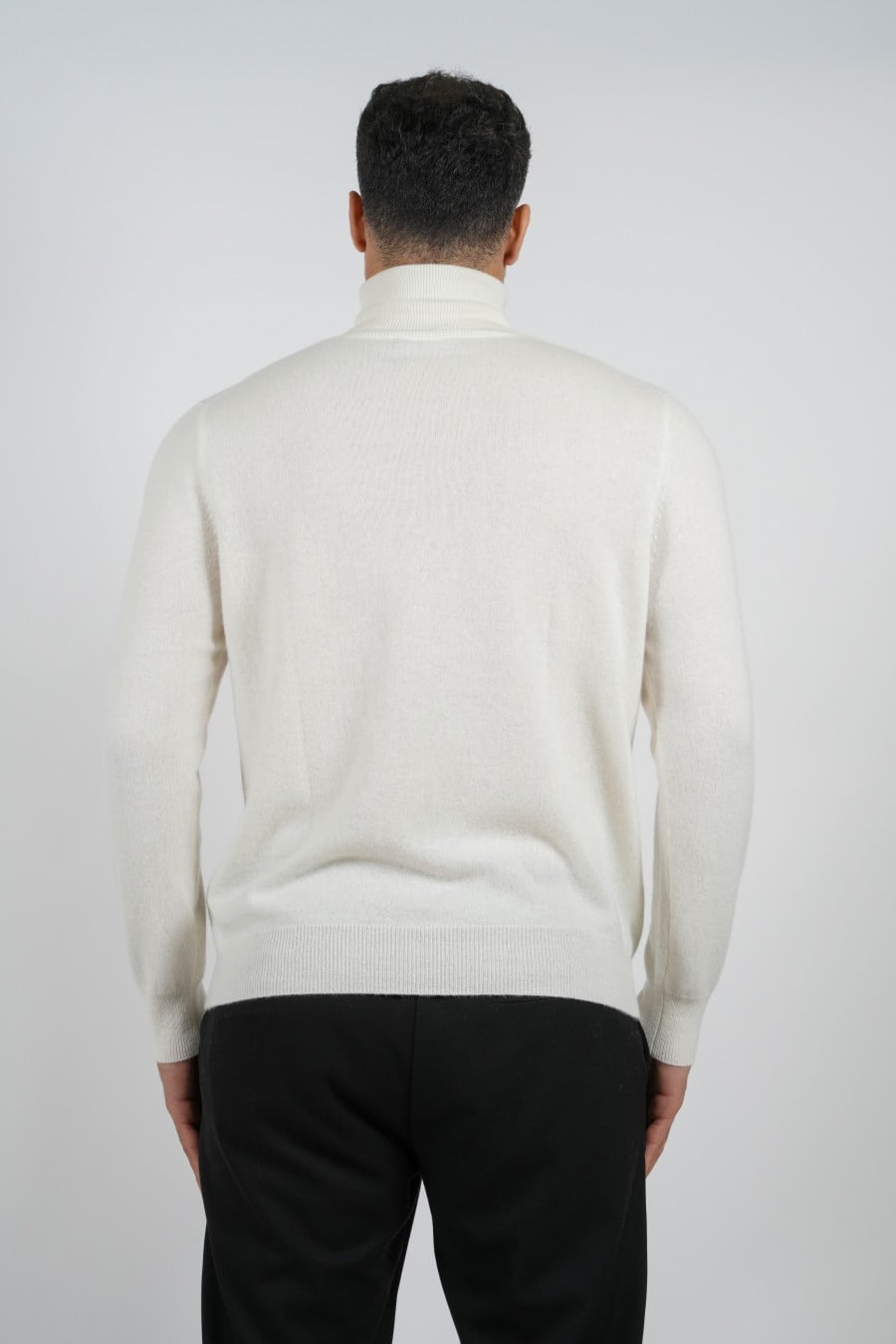 Cashmere High Neck Pullover White