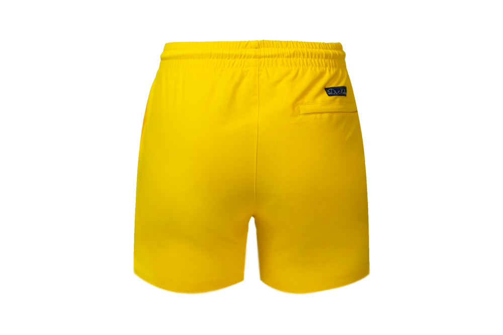 solid yellow swim shorts