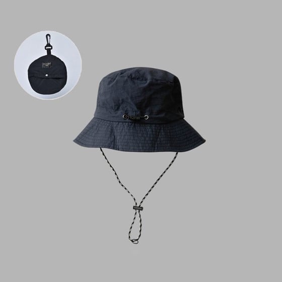navy packable outdoor bucket hat