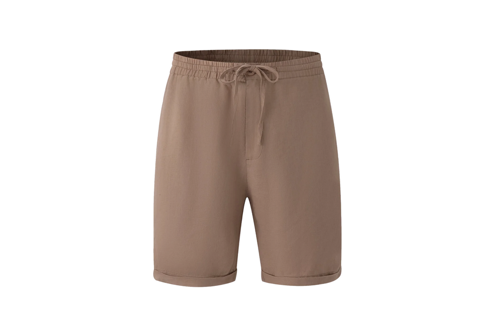 brown linen short