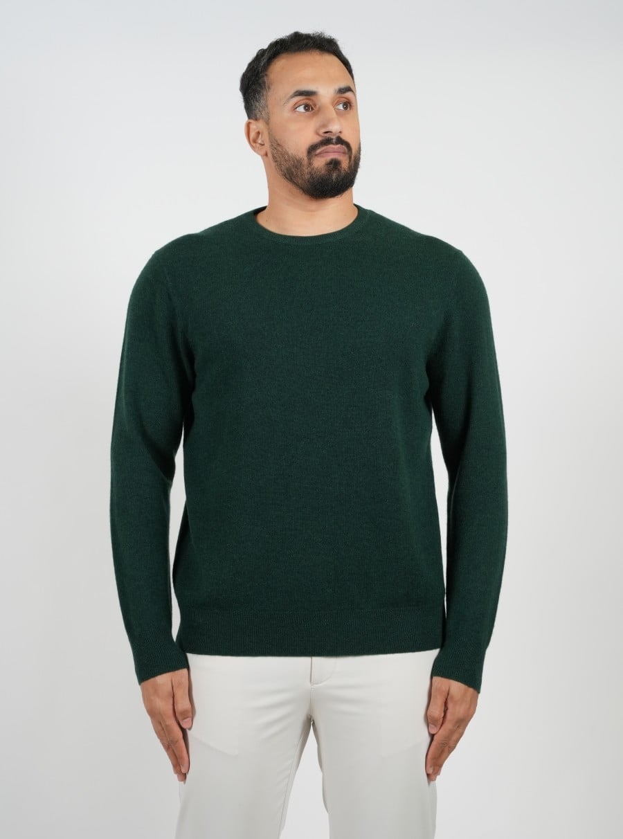 Wool Pullover Circle Neck - Green