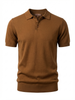 Wool Polo Thin With Button Short Sleeve
