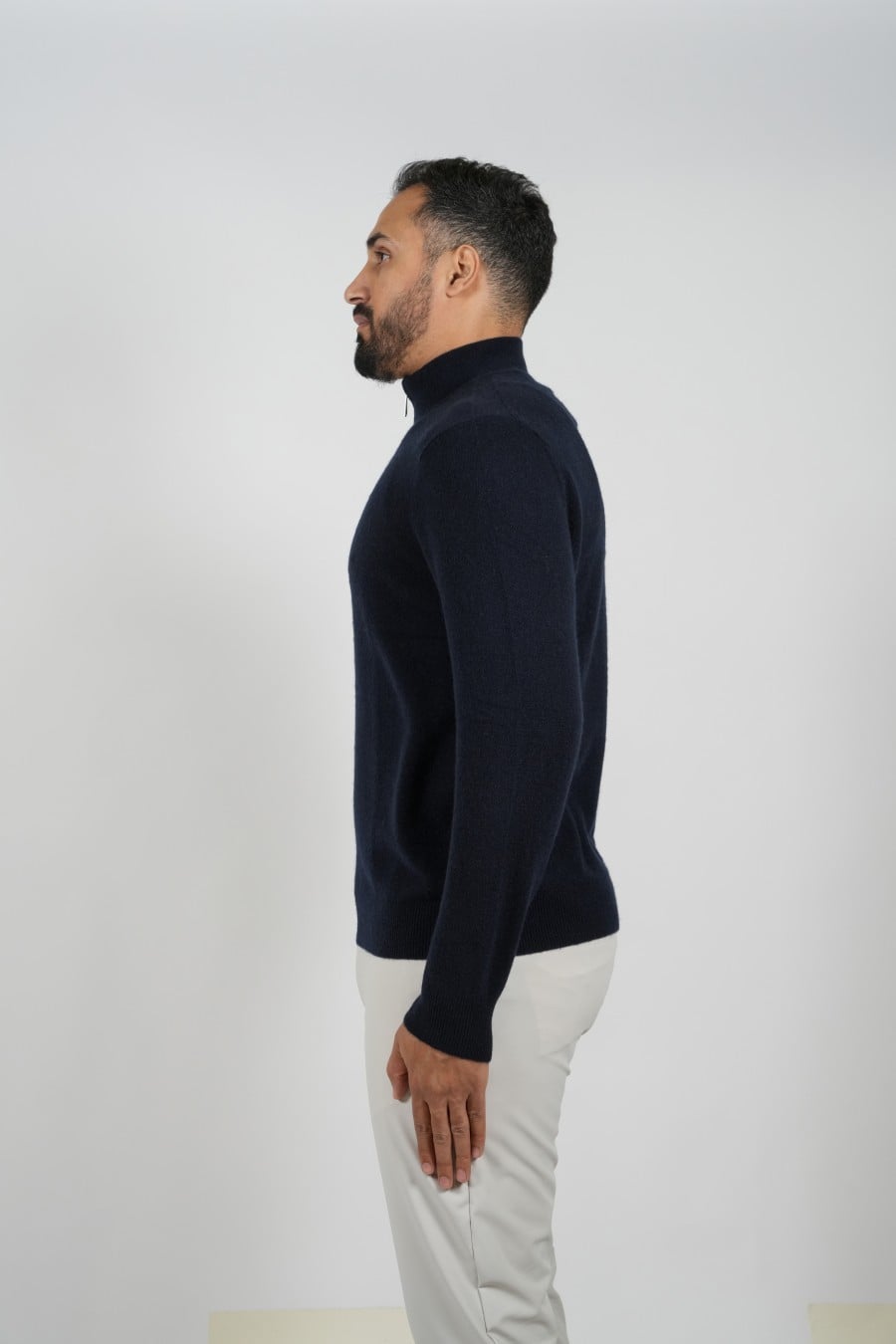 Cashmere Pullover Zipper Black