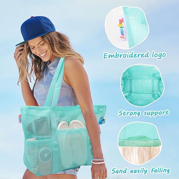 Tagitary Mesh Beach Bag-Blue