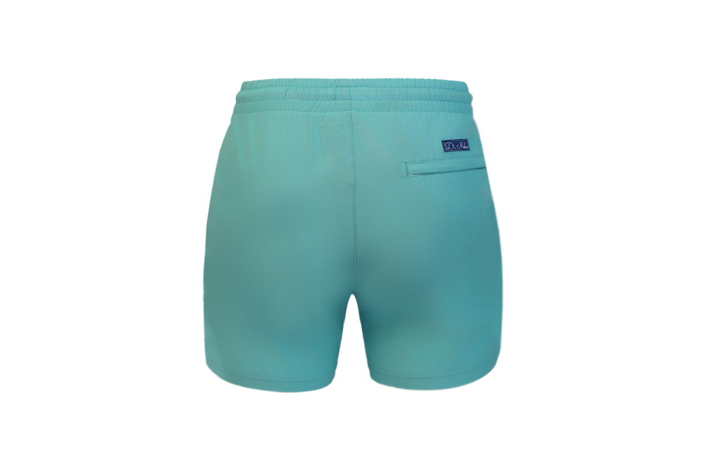 solid turquois swim shorts