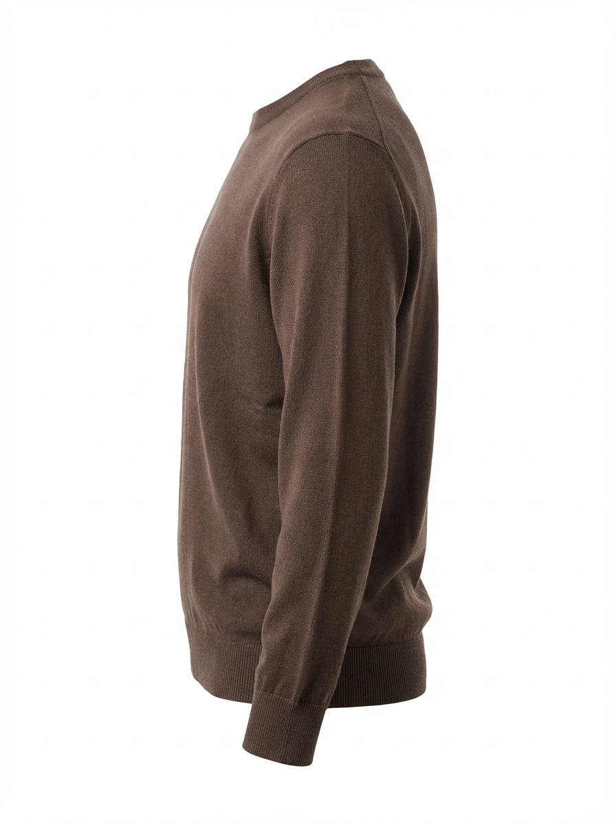 W25 Wool Circle Neck Long Sleeve BROWN