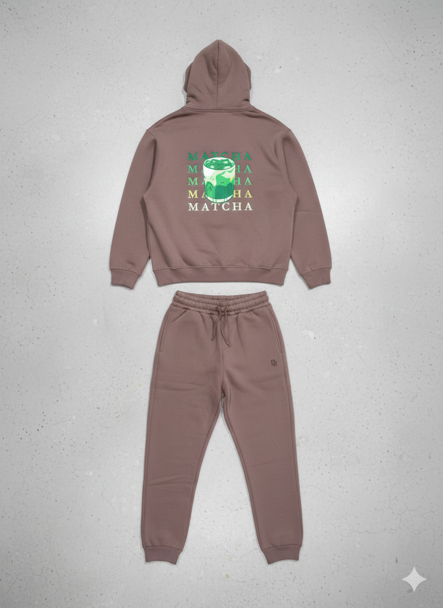 Matcha Graphic Oversized Set – Earthy Brown