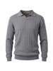 Wool Polo V Neck Long Sleeve With Thick Lines On The Body LT.GREY