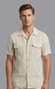 LINEN SHORT SLEEVE DOUBLE POCKET