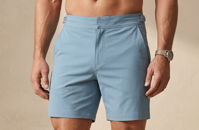 plain baby blue short
