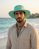 V - Round Bucket Hat With Strap  Free Size