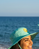 V - Round Bucket Hat With Strap  Free Size