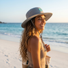 V - Round Bucket Hat With Strap  Free Size