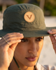 V - Round Bucket Hat With Strap  Free Size