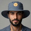 V - Round Bucket Hat With Strap  Free Size