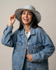 V - Round Bucket Hat With Strap  Free Size