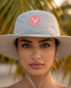V - Round Bucket Hat With Strap  Free Size
