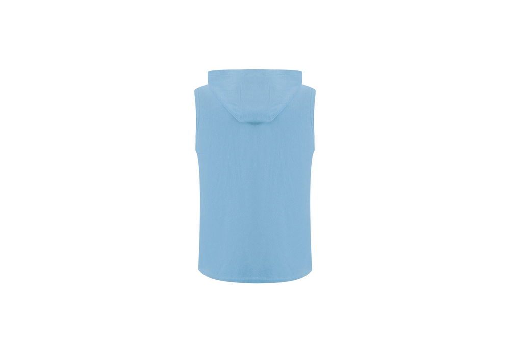 sleeveless towel hoodie – baby blue