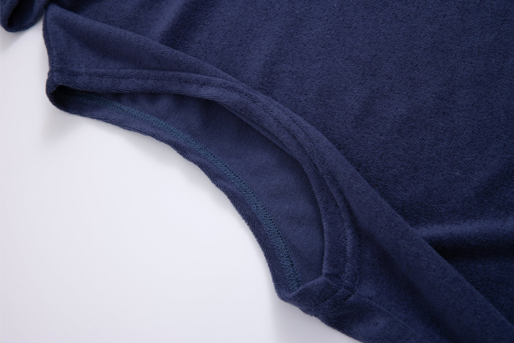 navy sleeveless towel hoodie
