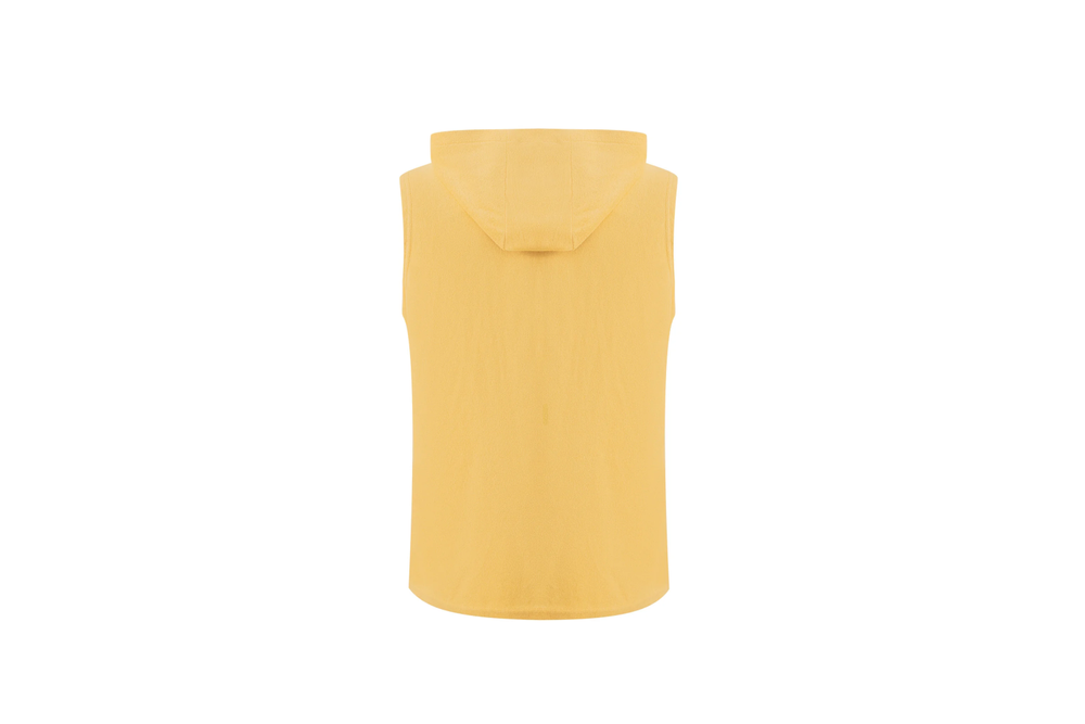 yellow sleeveless towel hoodie