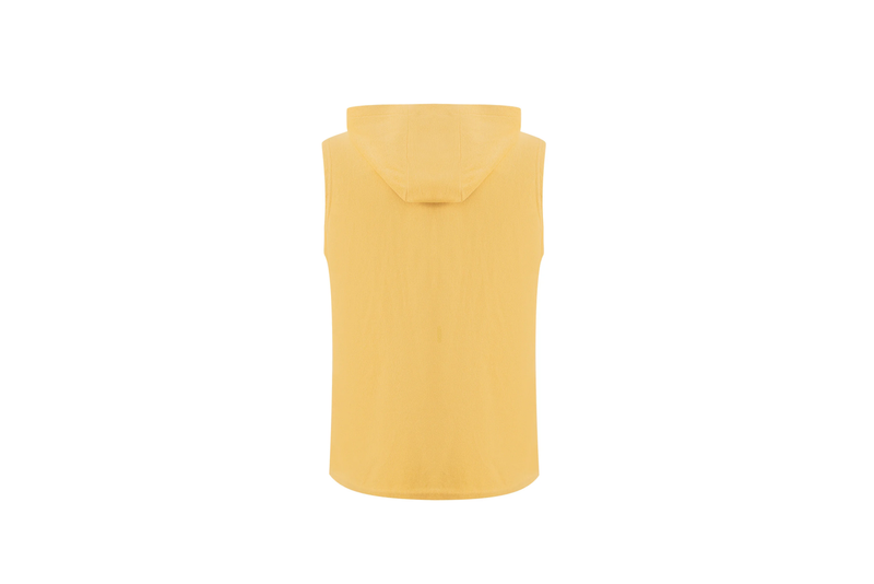 yellow sleeveless towel hoodie