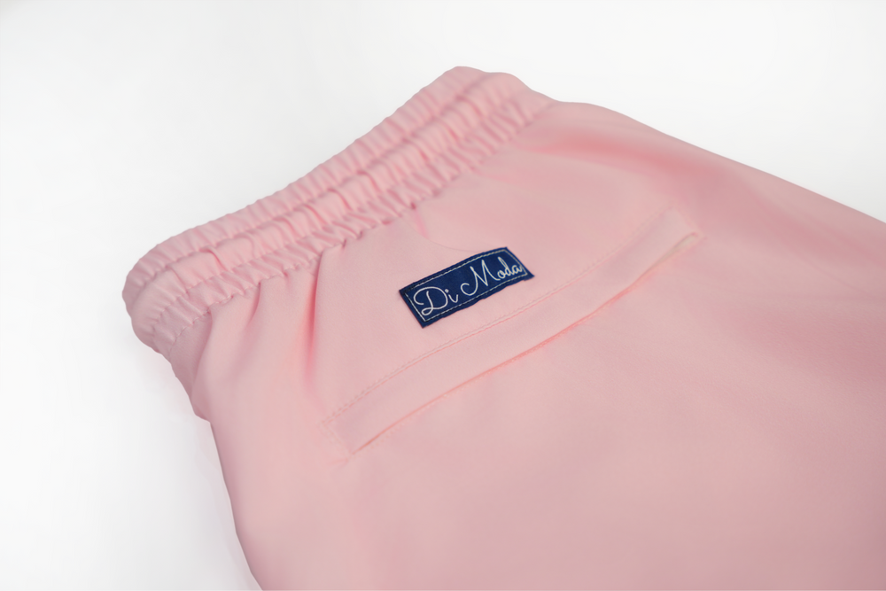 solid pink swim shorts