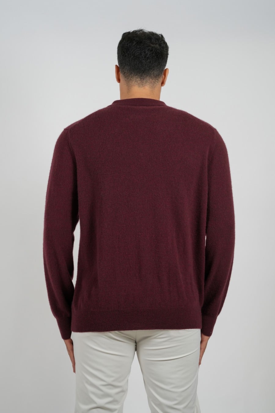 Wool Pullover Polo- Maroon