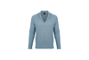 blue v neck long sleeve shirt