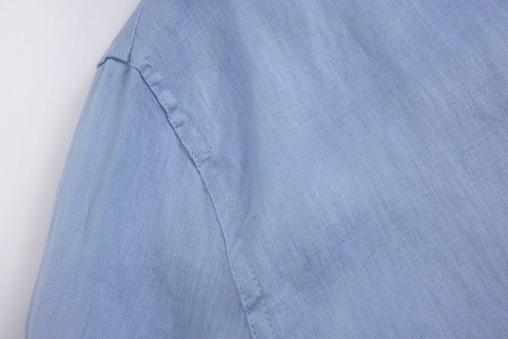 baby blue linen long-sleeve shirt