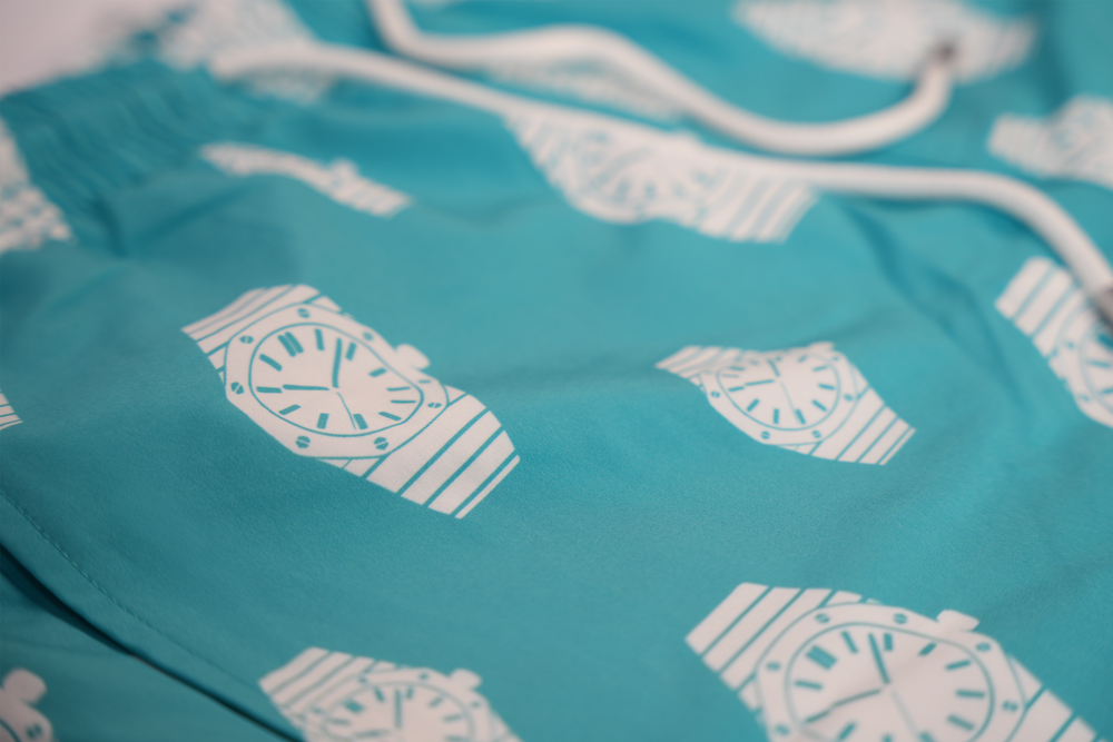 turquoise full watch edition swim shorts